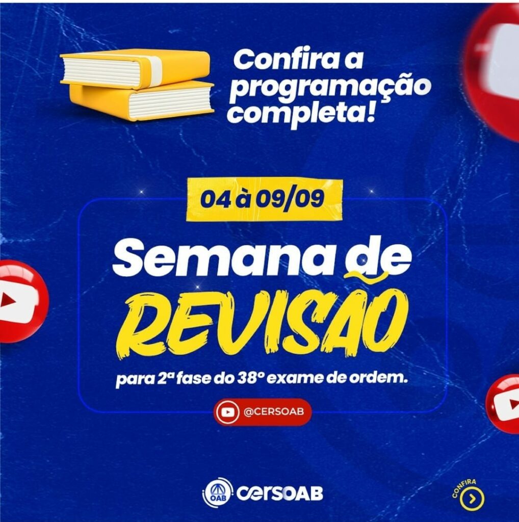 Semana de revisão para a 2ª Fase OAB 38