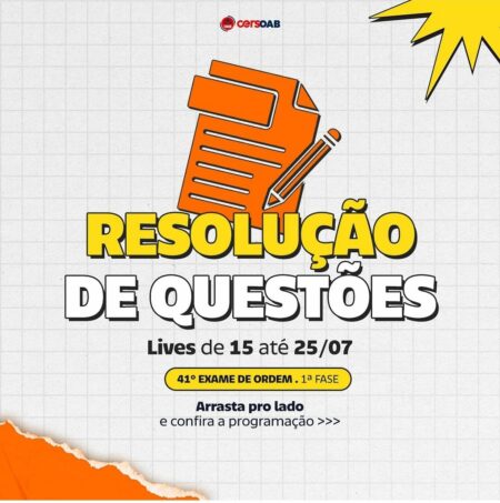 Reta Final OAB 41: Confira lives GRATUITAS de resolução de questões